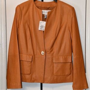 Doncaster Brown Leather Blazer